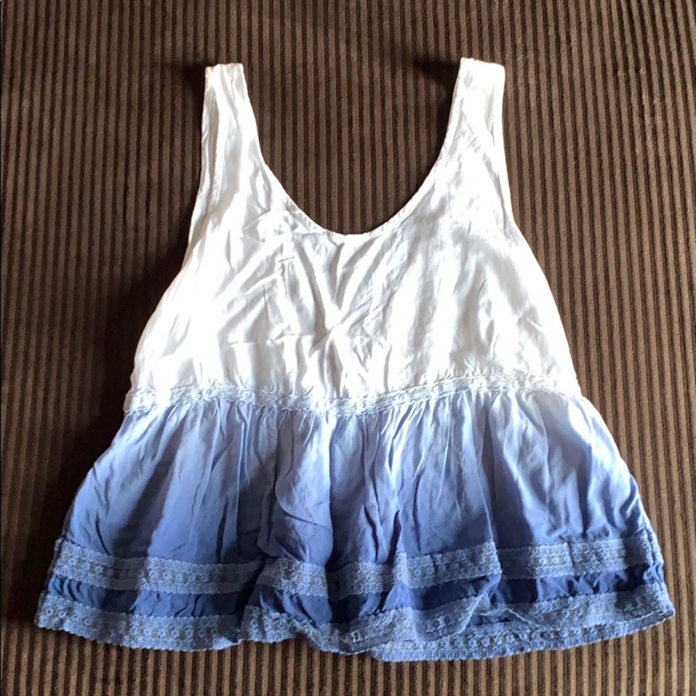 White & blue ombré blouse